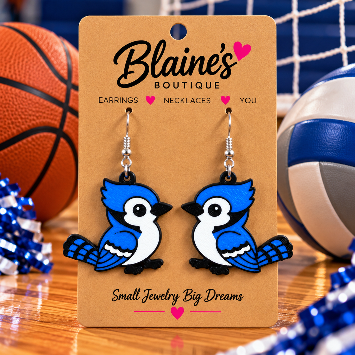 💙 Blue Jay Spirit Dangle Earrings 🏀🏐