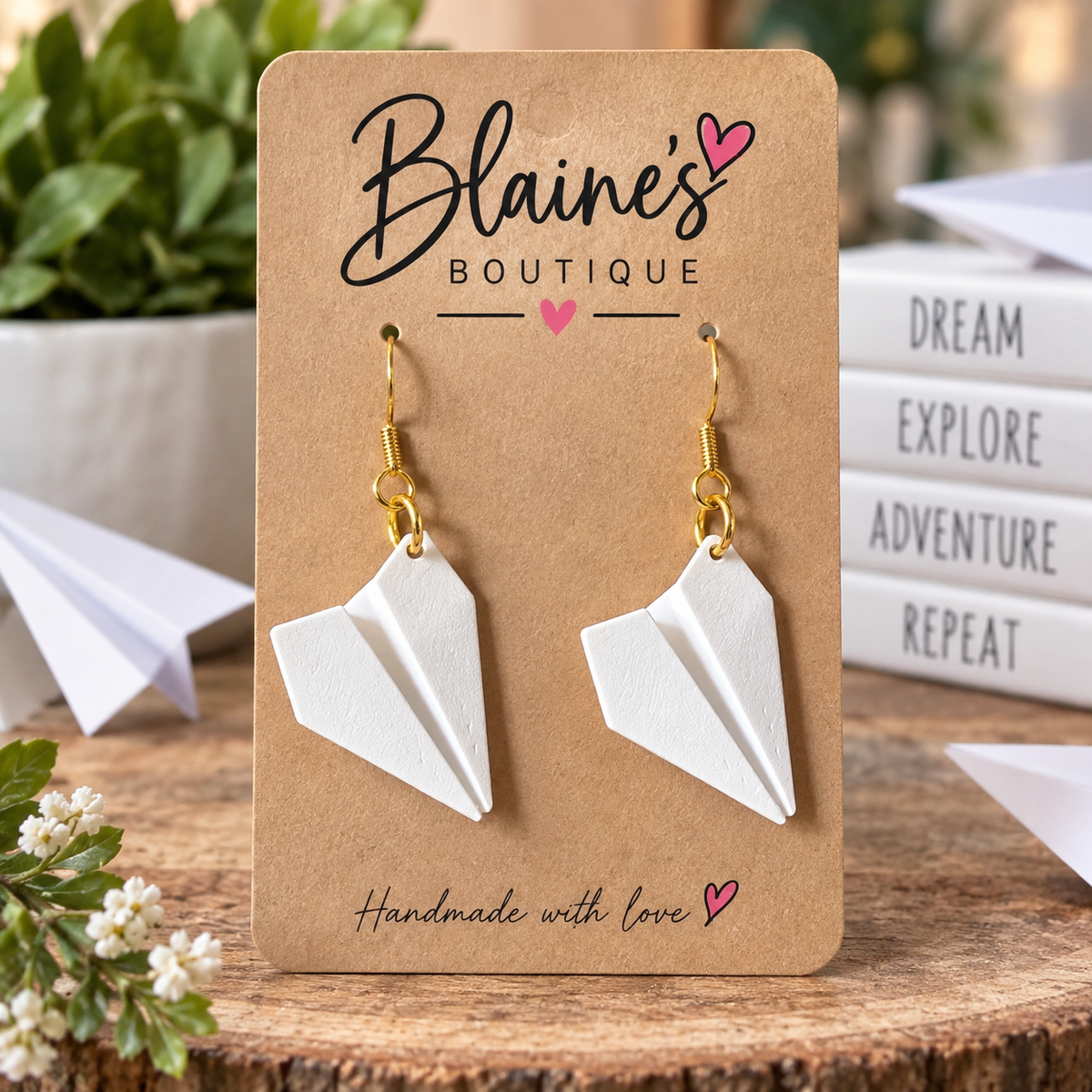 Paper Airplane Earrings