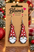 🎄 Christmas Snowflake Gnome Dangle Earrings ❤️