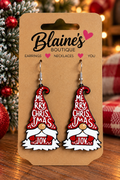 Merry Christmas Gnome Dangle Earrings 🎄❤️