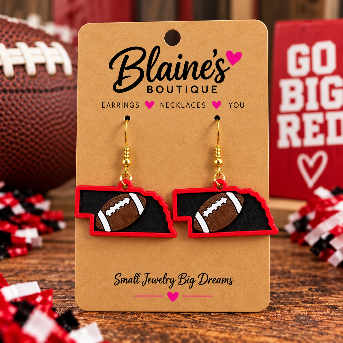 Nebraska Football Earrings