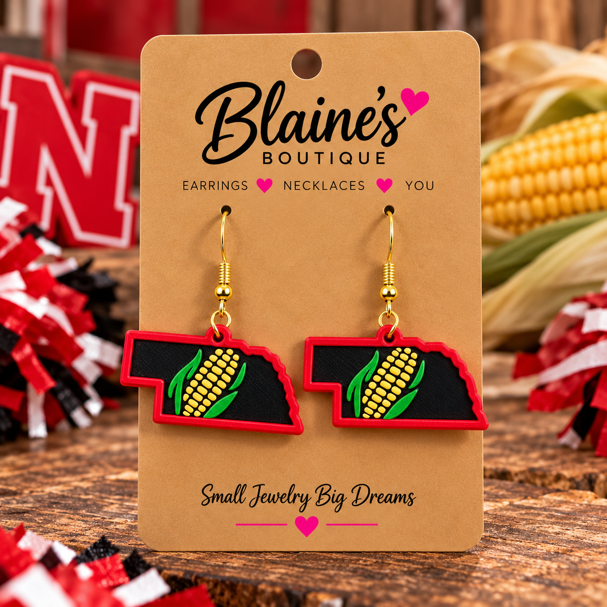 Nebraska Corn Earrings